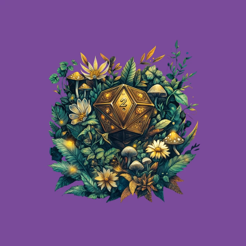 Enchanted D20: A Magical Dice in Nature's Embrace Female T-Shirt