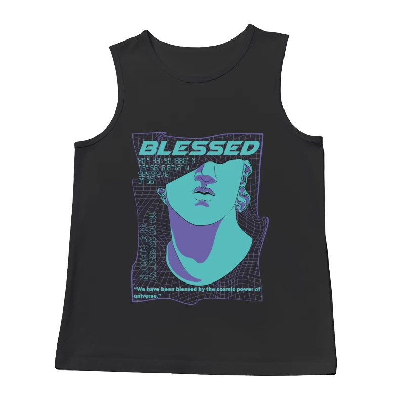 Futuristische Venus-Büste mit Segensbotschaft Herren Tanktops