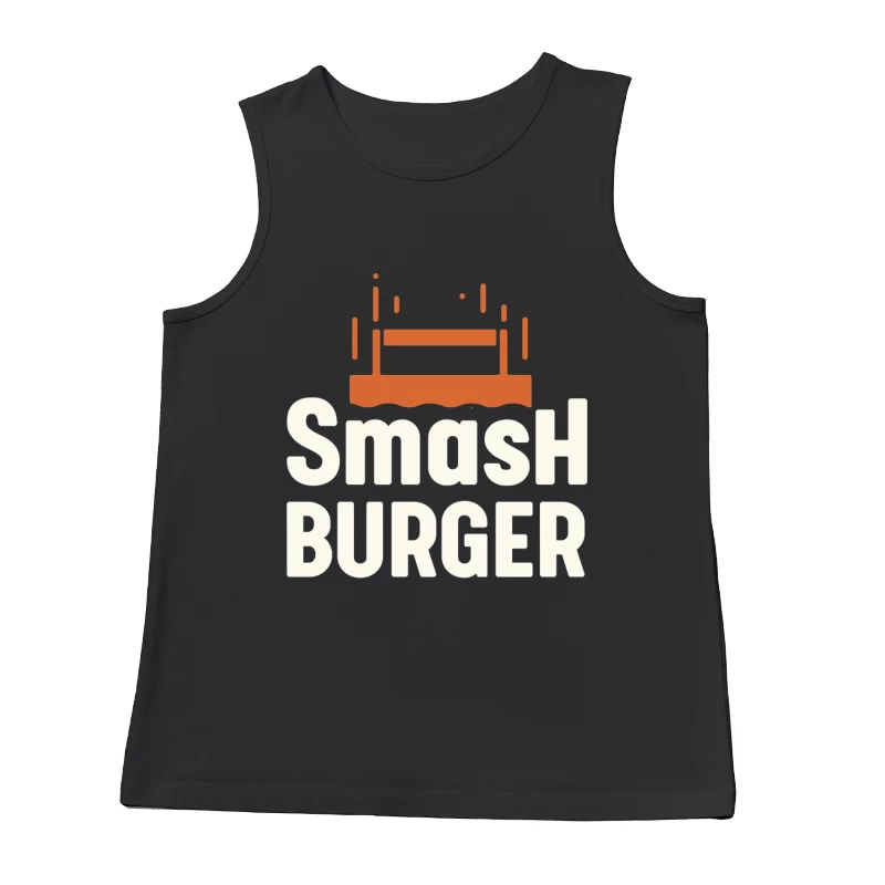 Smash Burger Minimalist Restaurant Logo Design Male Tank Top