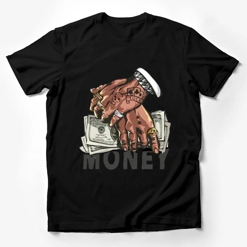 Tattooierte Hände mit Geld Herren T-Shirt