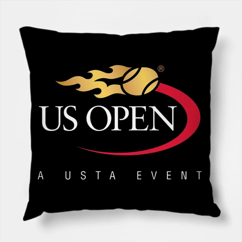 US Open Tennis Championship Tournament Logo Design Throw Pillow