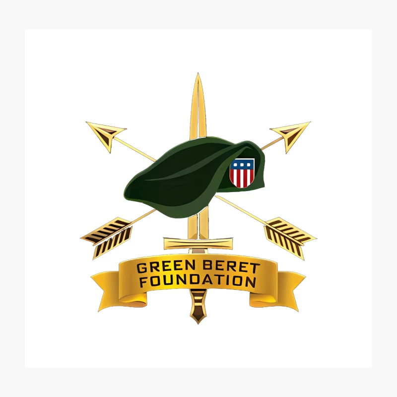 Green Beret Foundation Military Special Forces Insignia Throw Pillow