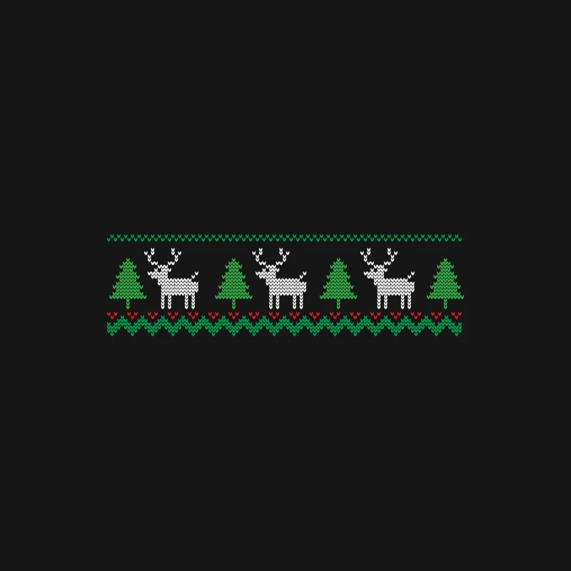 Motif de Noël avec rennes et sapins Homme Manches Longues T-Shirt