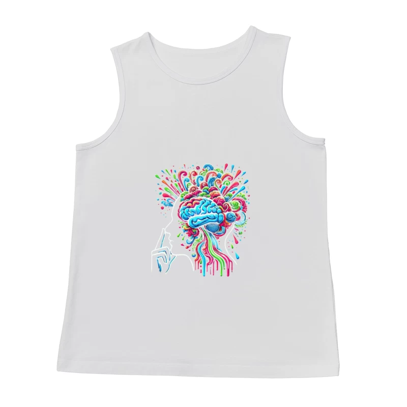 Psychedelic Brain Explosion in Vibrant Colors Male Tank Top