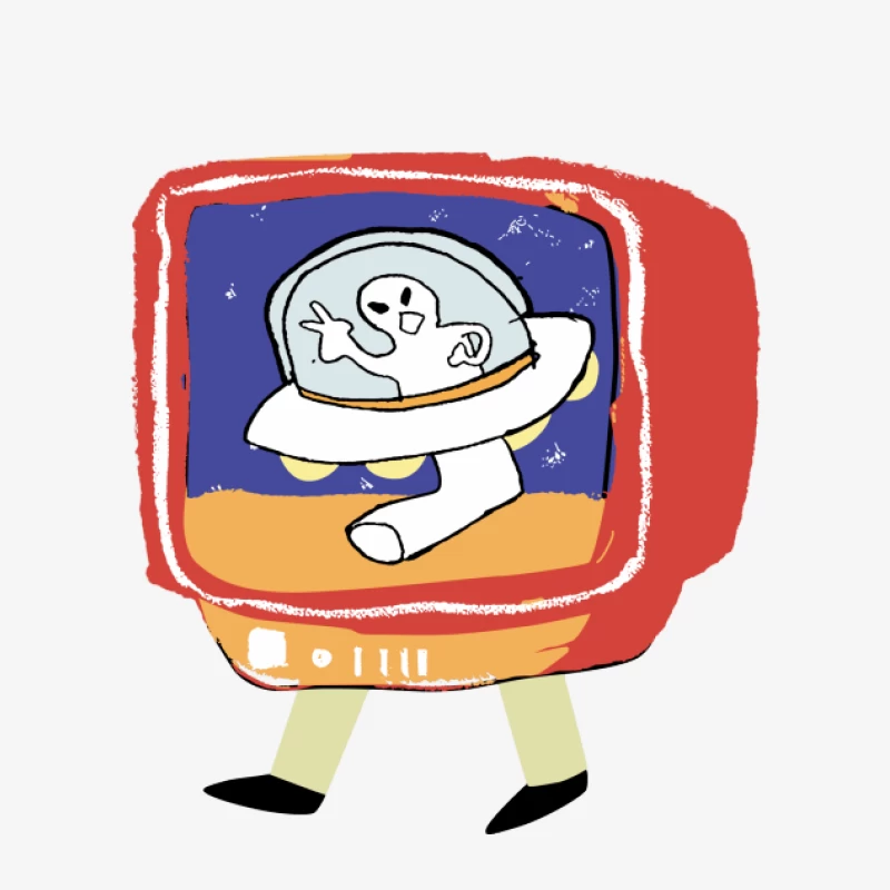 Astronaut auf vintage Fernseher Herren Pullover Sweatshirt