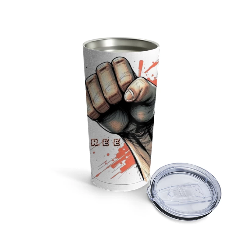 Raised Fist Symbol of Freedom and Resistance Travel Mug