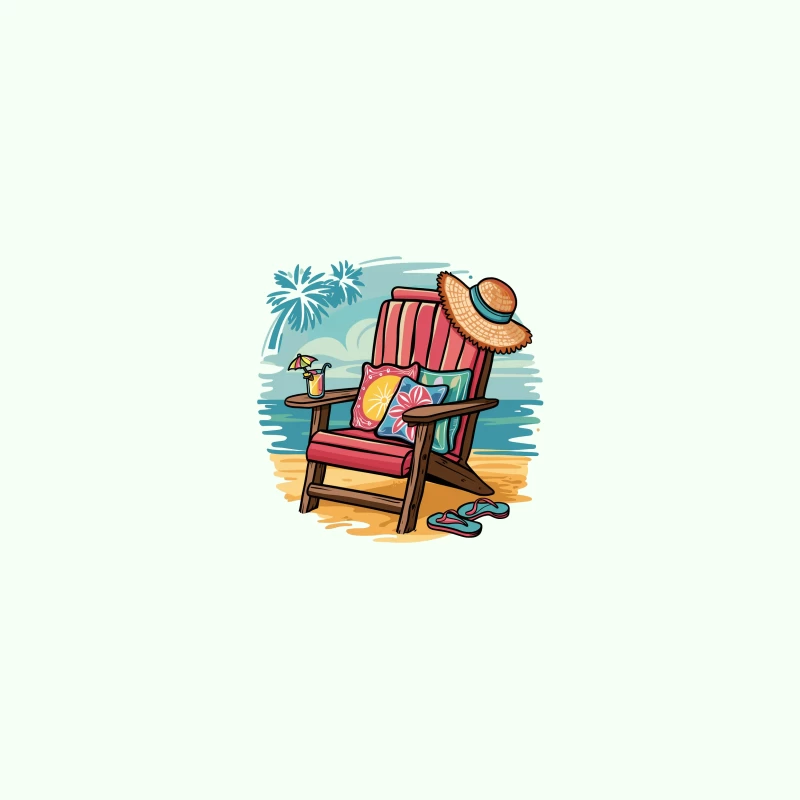 Relaxing Beach Scene with Chair and Accessories Coffee Mug