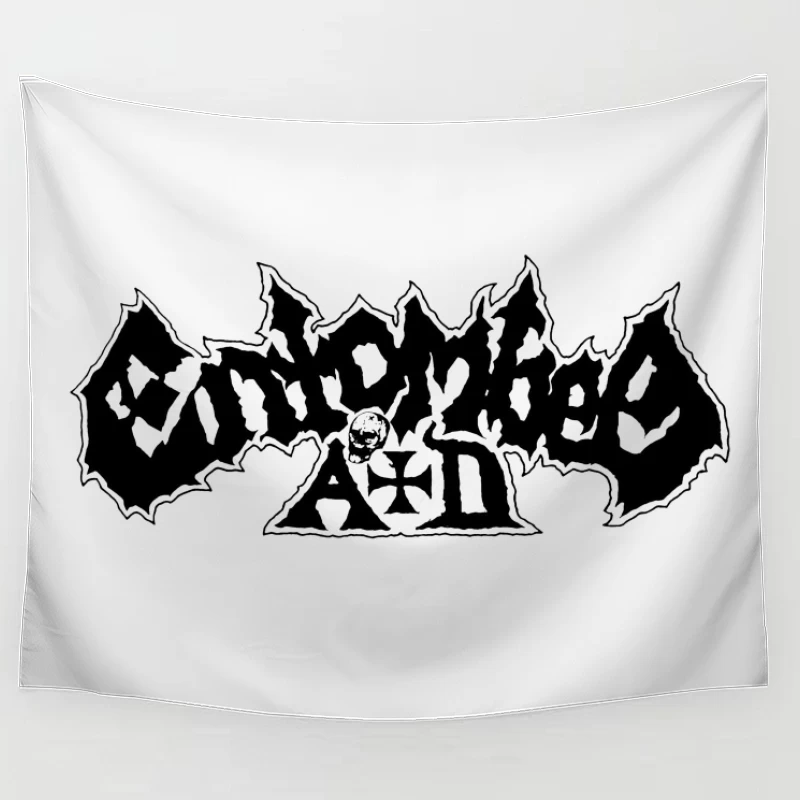 Entombed Black Logo Tapestry