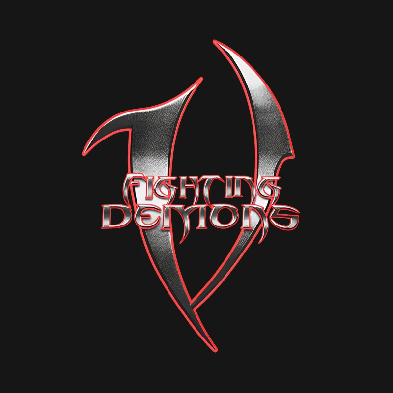 Fighting Demons Logo Design Herren Langarm T-Shirt