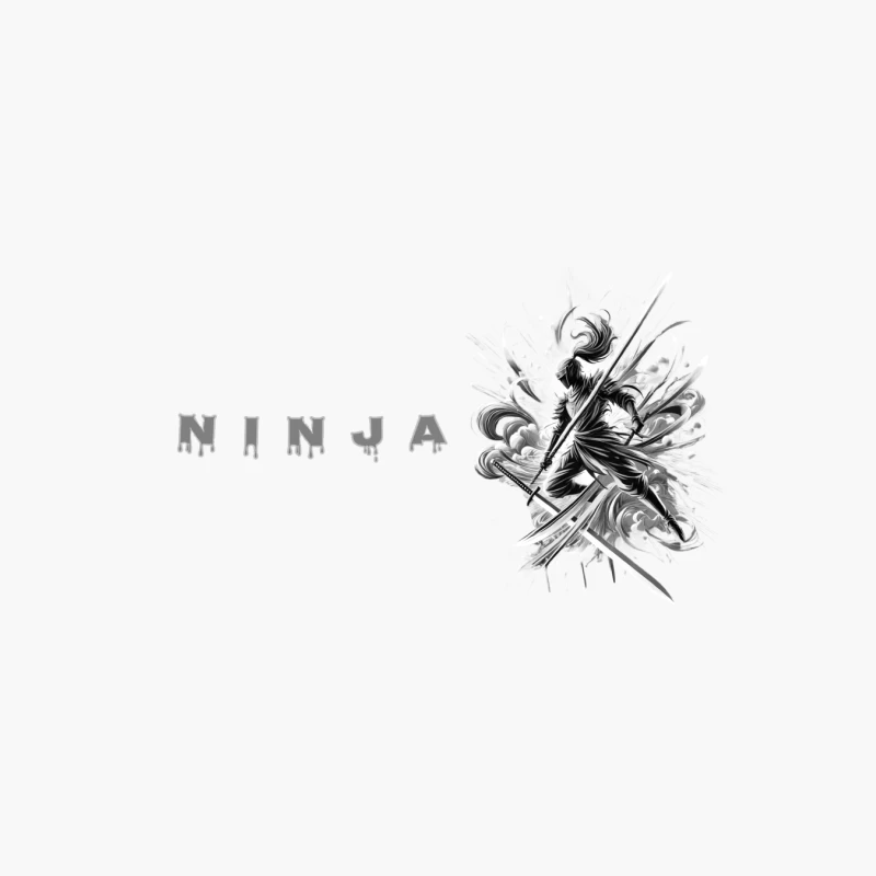 Ninja Artwork in Black and White Cotton Tote Bag