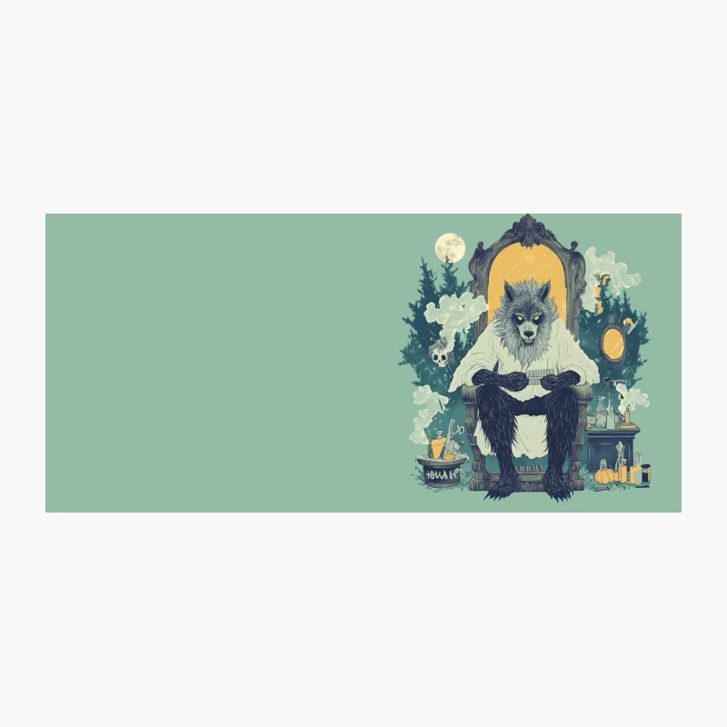Gothic Werewolf Lounging on Throne in Mystical Moonlit Scene Coffee Mug