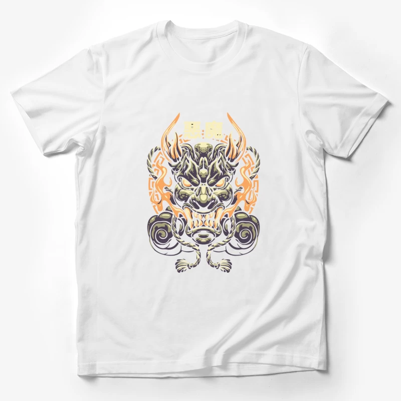 Epic Japanese Demon Mask Illustration Male T-Shirt