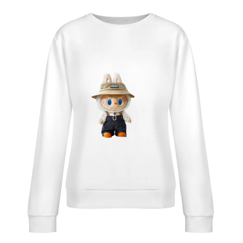 Niedliche Figur mit Hasenohren und Hut Damen Pullover Sweatshirt