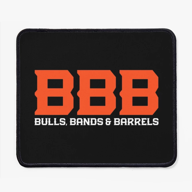 Orange BBB (Bulls Bands & Barrels) Western Event Logo Design Mouse Pad