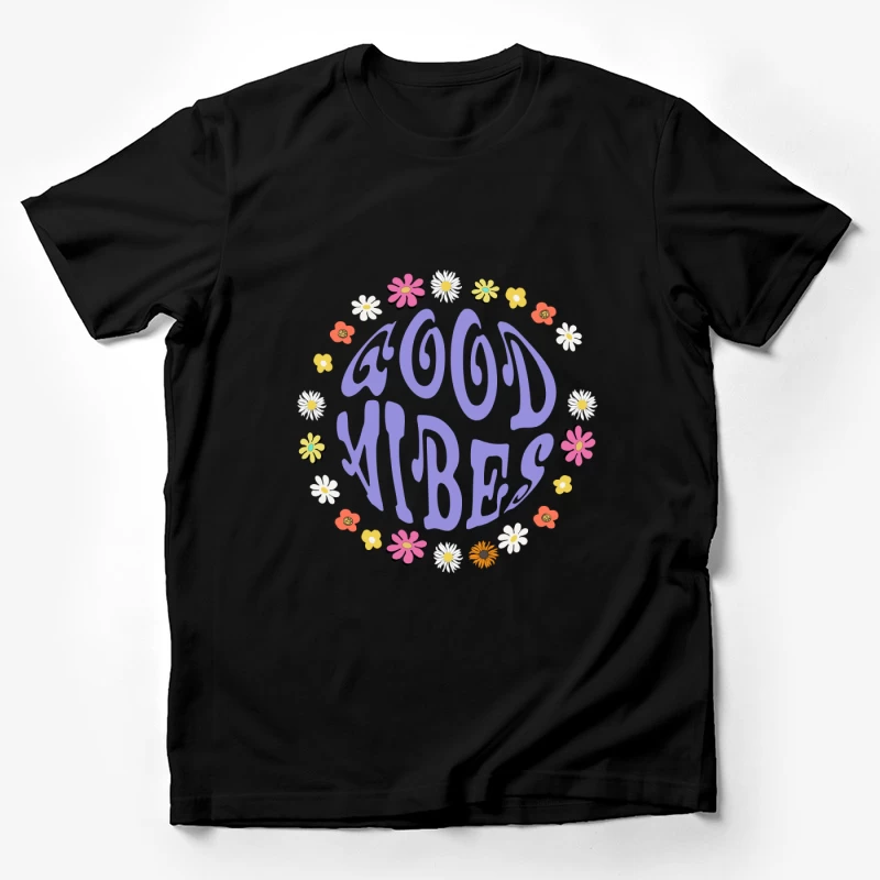 Gute Schwingungen Blumenkranz Design Herren T-Shirt