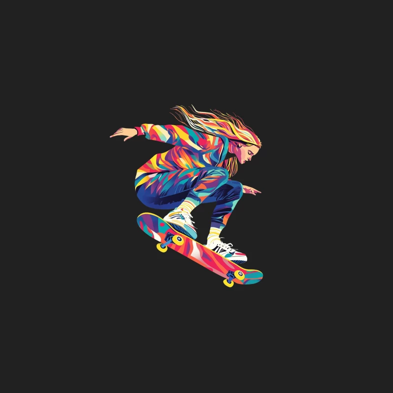 Vibrant Abstract Skateboarding in Motion Bucket Hat