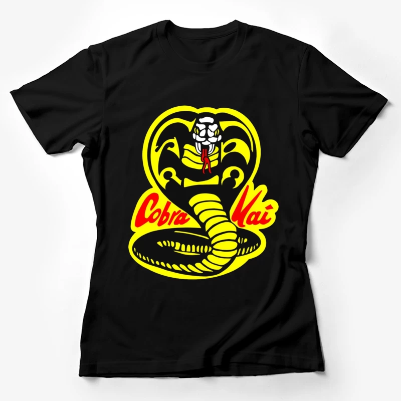 Cobra Kai Martial Arts Dojo Logo with Strike-Ready Snake Female T-Shirt