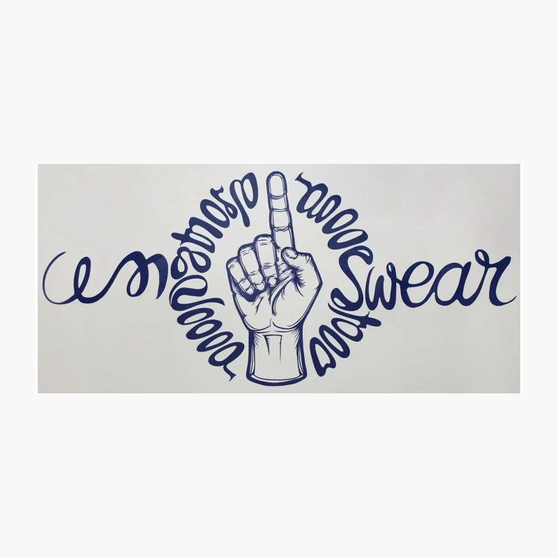Provocative Hand Gesture Typography with Profane Message Coffee Mug