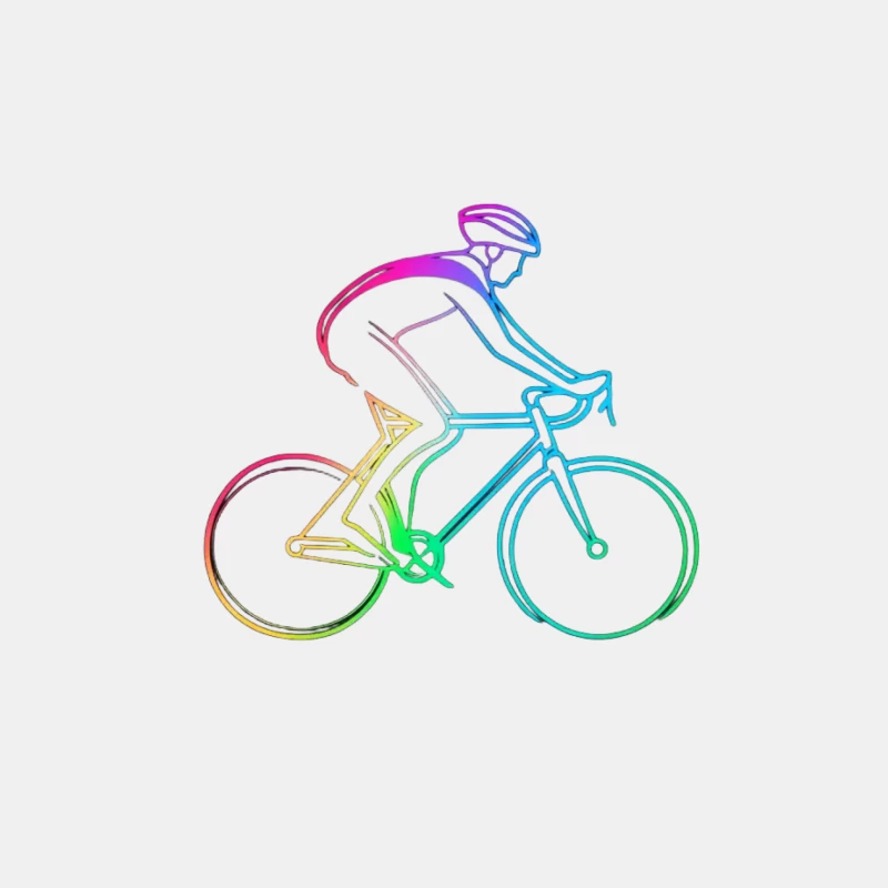 Colorful Minimalist Cyclist Line Drawing Male Tank Top