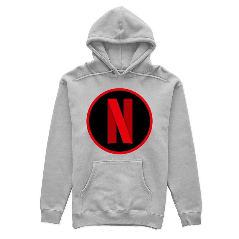 Netflix Streaming Service Logo in Red and Black Circle Female Pullover Hoodie