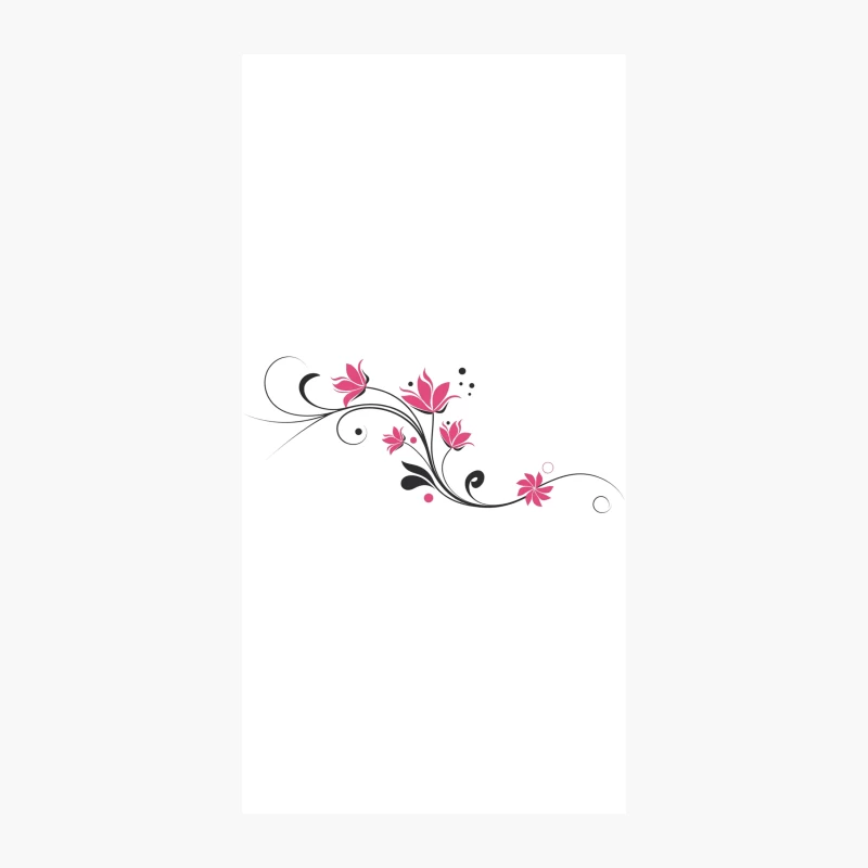 Elegant Pink Floral Swirl Design iPhone Case