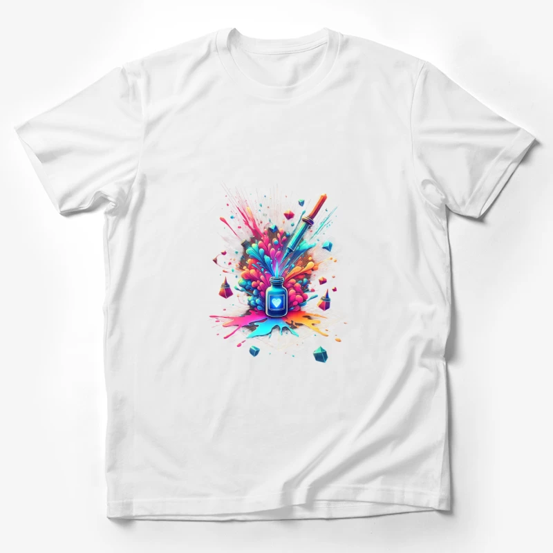 Magical Love Potion with Colorful Geometric Burst Male T-Shirt