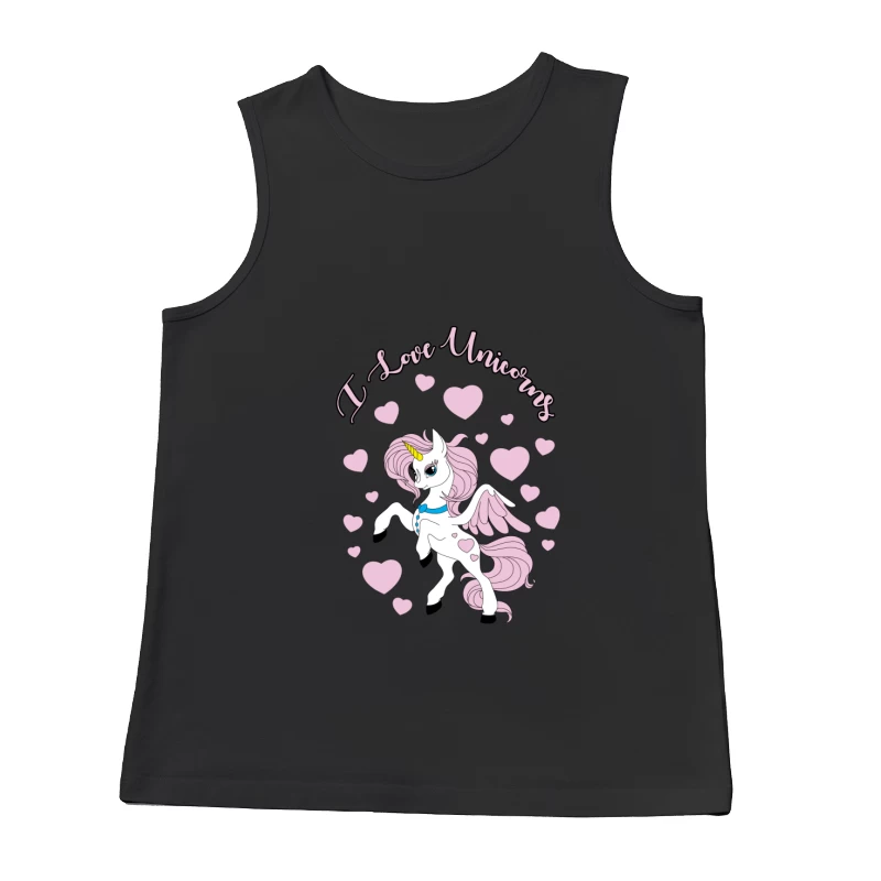 Niedliches Einhorn-Design mit Herzen Herren Tanktops
