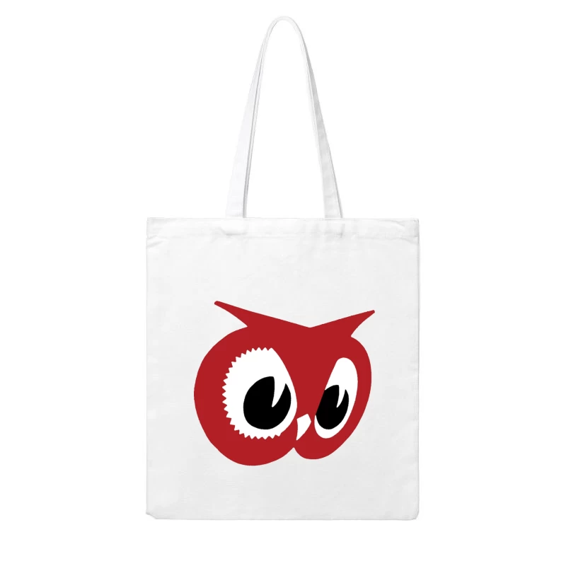 Red Owl Minimalist Logo Design Cotton Tote Bag