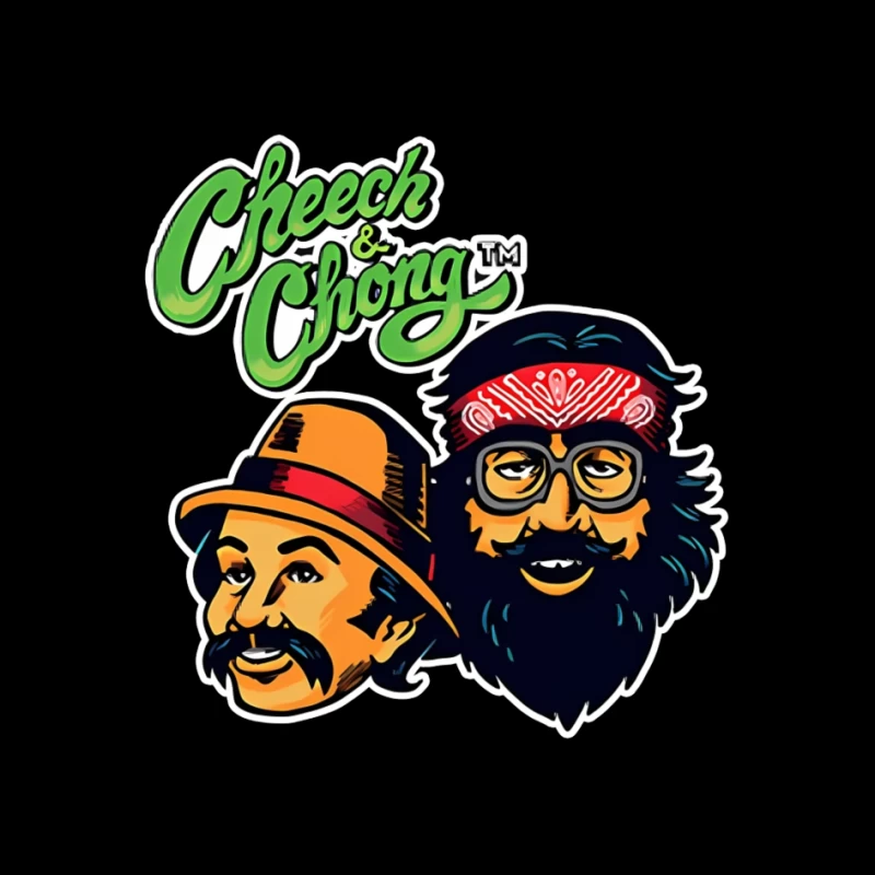 Cheech & Chong Retro Cartoon Logo Design Pin