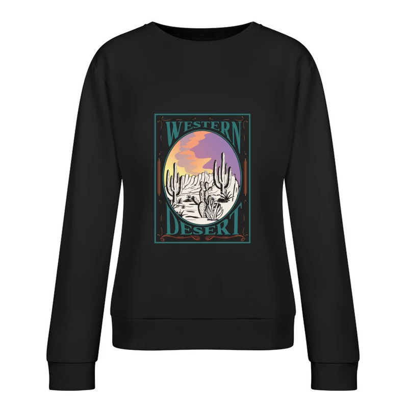 Westliche Wüstenlandschaft mit Kakteen Damen Pullover Sweatshirt