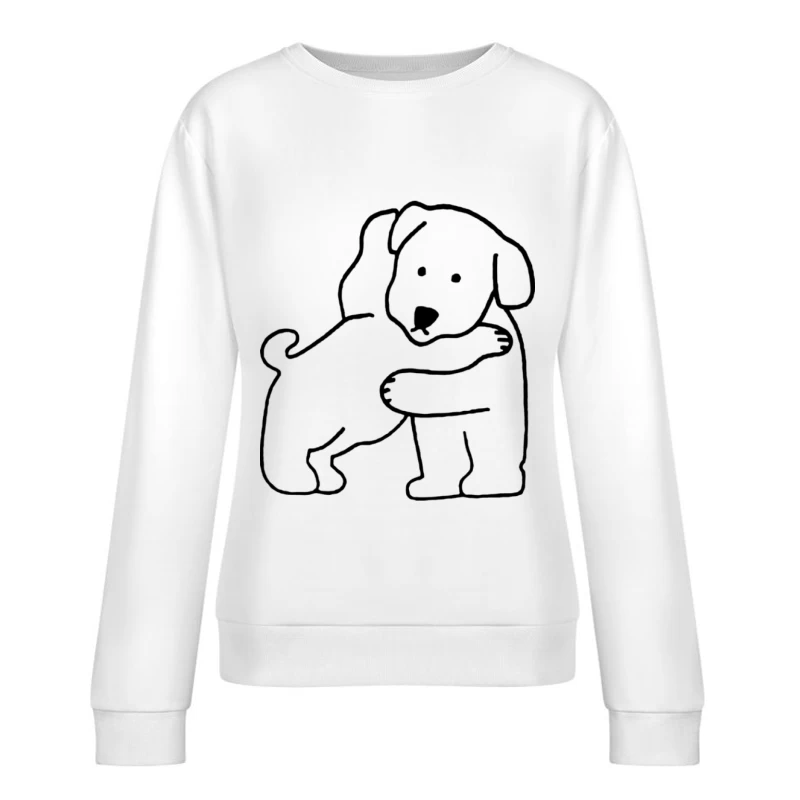 Zwei umarmende Hunde Damen Pullover Sweatshirt