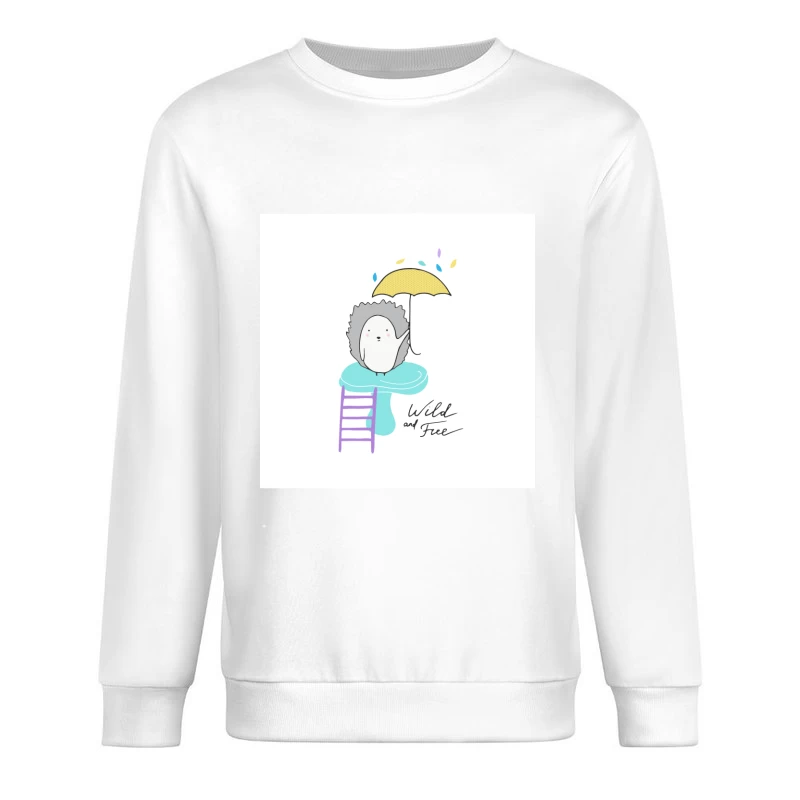 Hérisson mignon avec parapluie Homme Sweat-shirt à enfiler