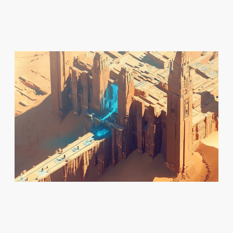 Futuristic Desert Oasis: Sci-Fi City Rises from Sand Dunes Travel Mug