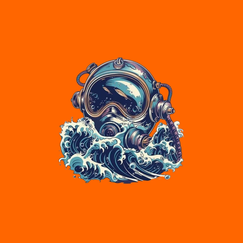 Vintage Deep Sea Diver Illustration Travel Mug