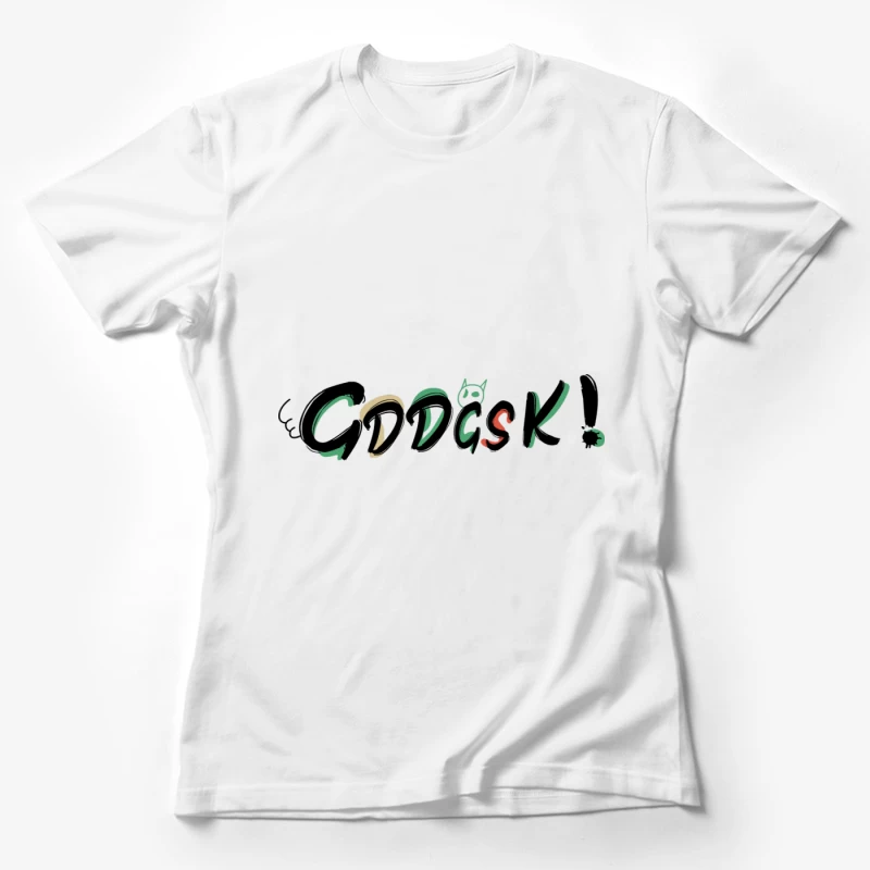 Farbenfroher Graffiti-Text Damen T-Shirt