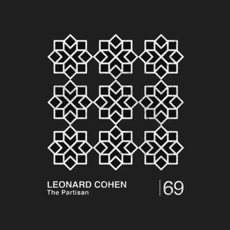 Leonard Cohen's "The Partisan" Minimalist Album Cover with Geometric Star Pattern Male Tank Top