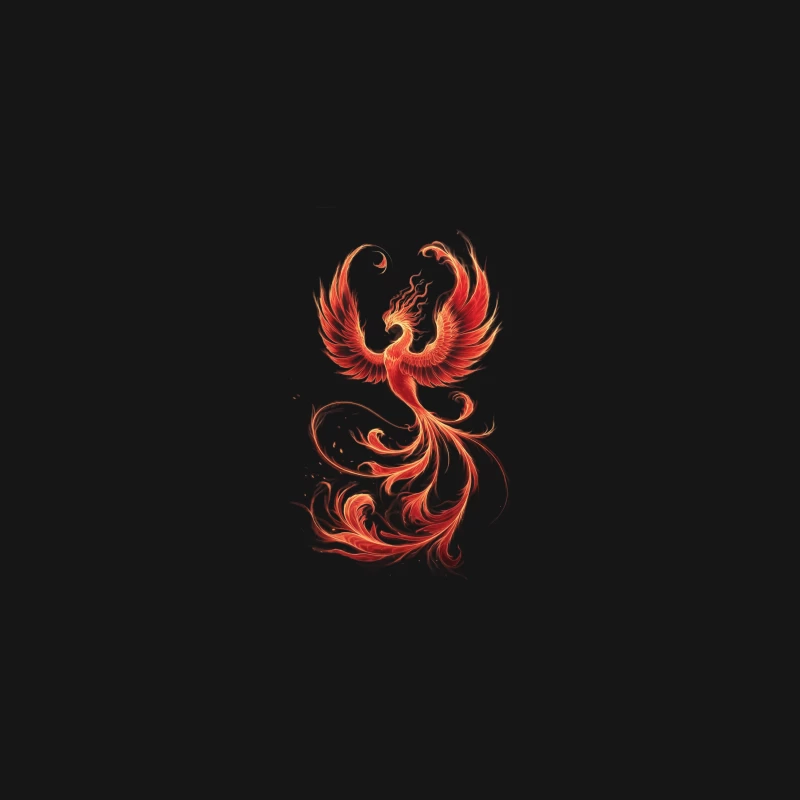 Majestic Phoenix: Mythical Fire Bird Rising in Fantasy Art Desk Mat
