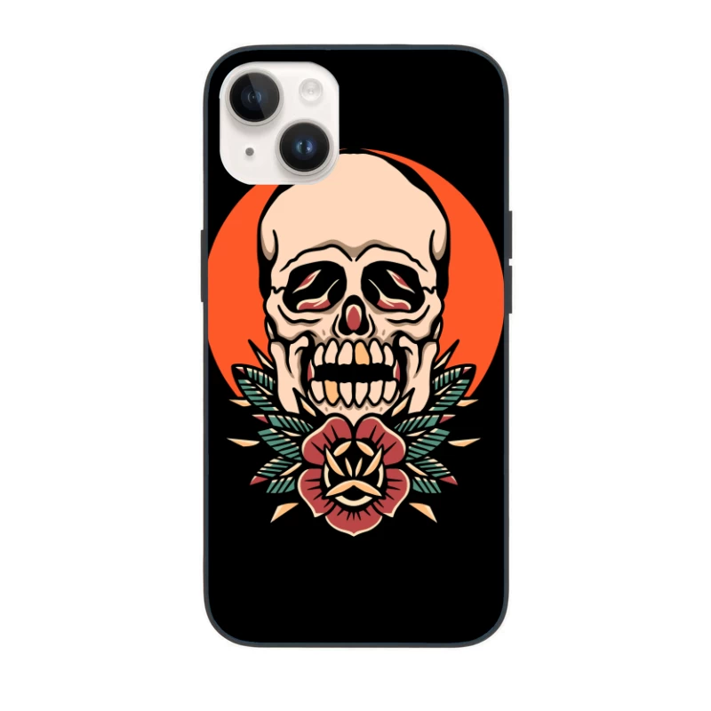 Skull with Floral Design iPhone Case