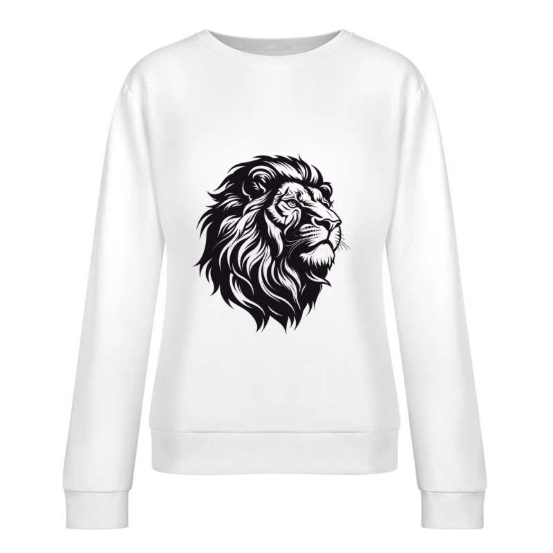 Stilisiertes Löwenporträt Damen Pullover Sweatshirt