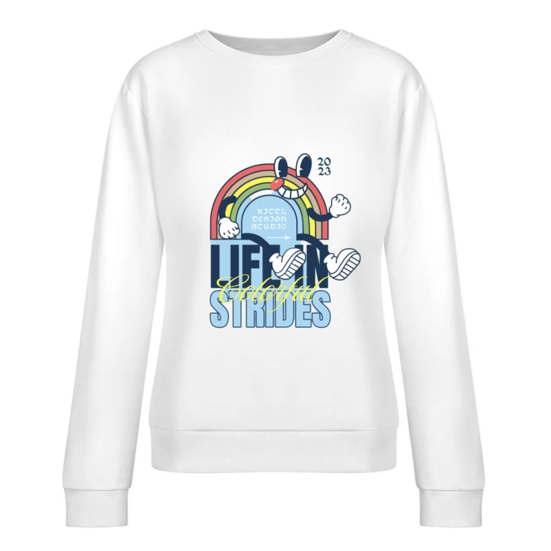 Pas Colorés Design Femme Sweat-shirt à enfiler