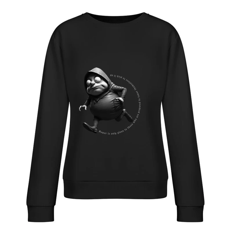 Humorous Character in Motion Female Pullover Sweatshirt