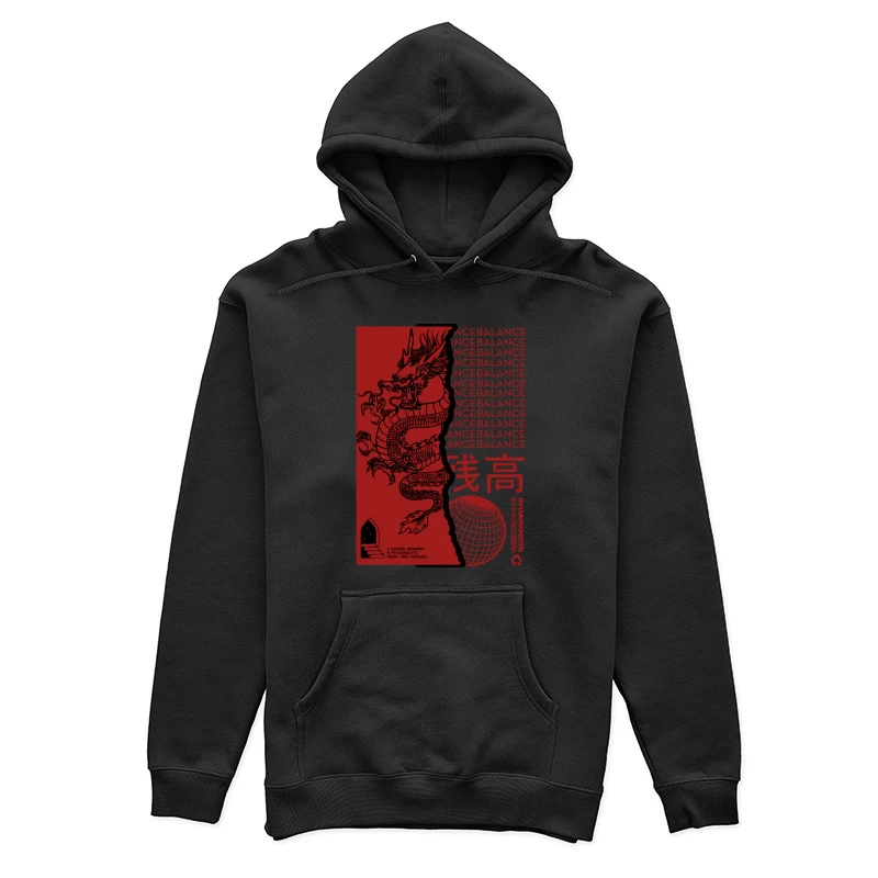 Drachen-Design mit textuellen Elementen Damen Pullover Hoodie