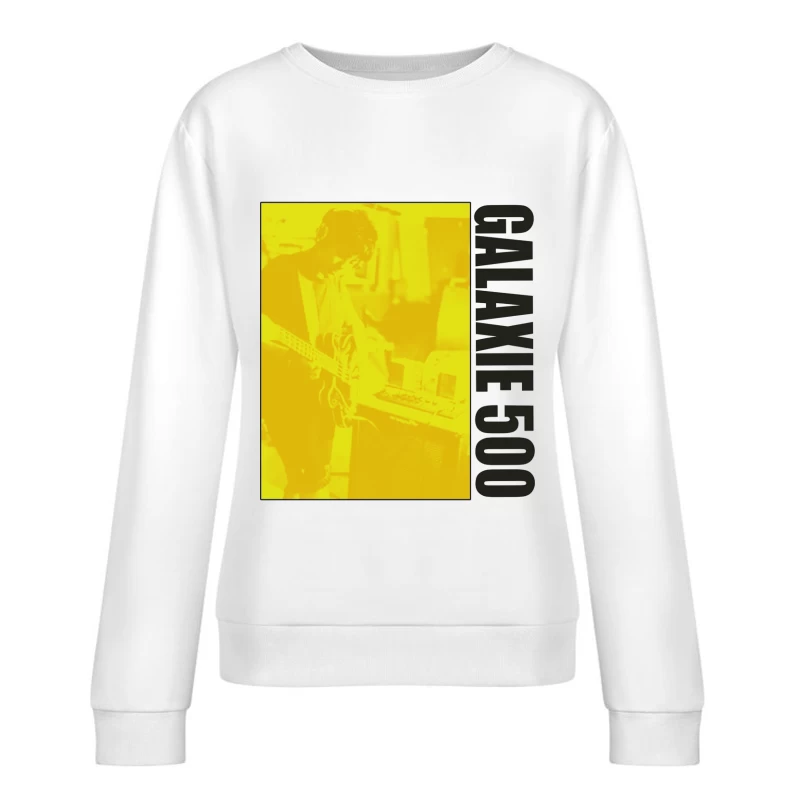 Galaxy 500 Yellow-Filtered Album Cover with Guitarist Female Pullover Sweatshirt