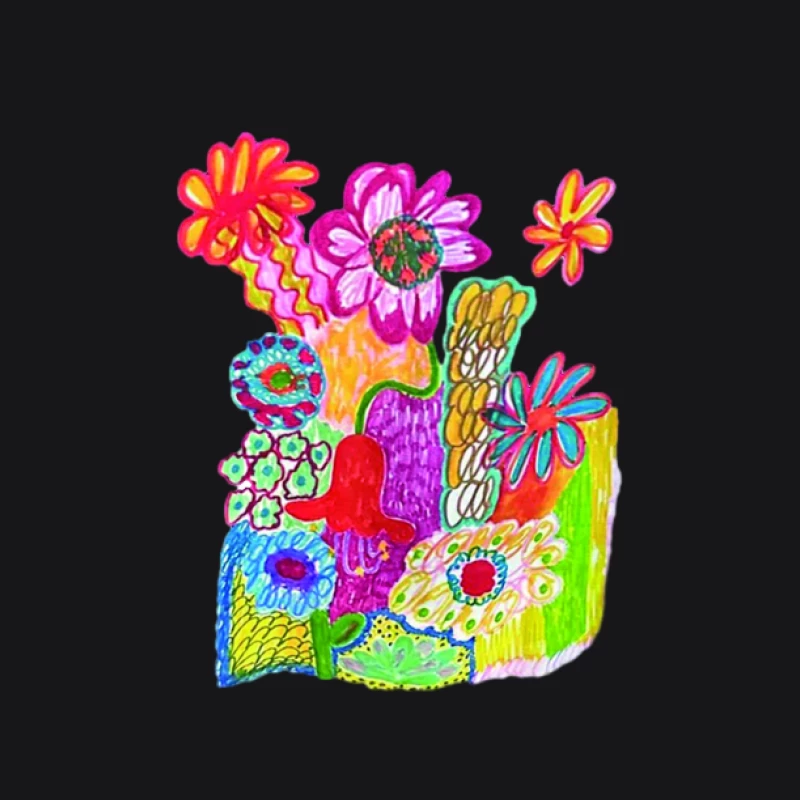 Bunte Blumenkollage Herren Pullover Hoodie