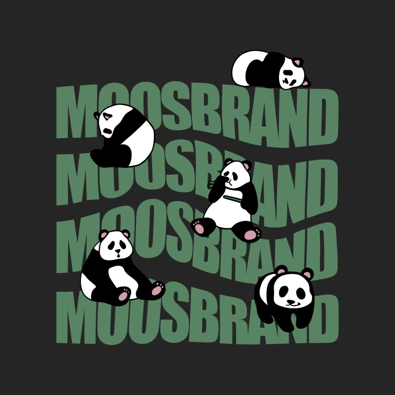 Pandas auf Moosbrand Hintergrund Herren Pullover Sweatshirt