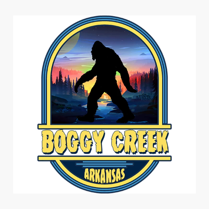 Boggy Creek, Arkansas travel badge Throw Pillow