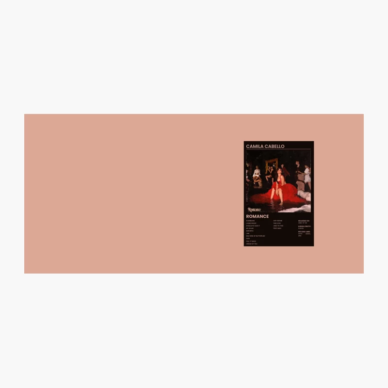 Camila Cabello's "Romance" Album Cover: Artistic Red Dress Photoshoot with Track List Coffee Mug