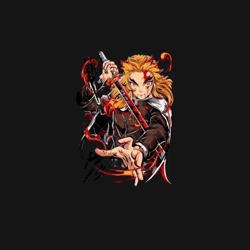 Feuriger Krieger mit Katana Damen Langarm T-Shirt