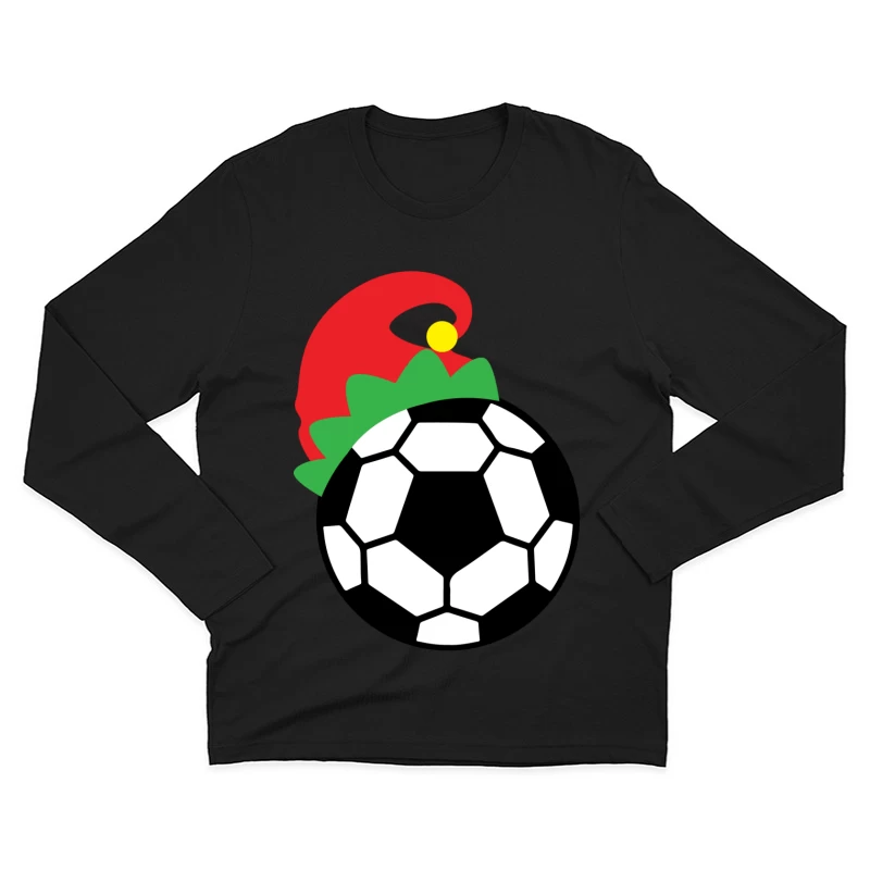 Chapeau de lutin et ballon de football Homme Manches Longues T-Shirt