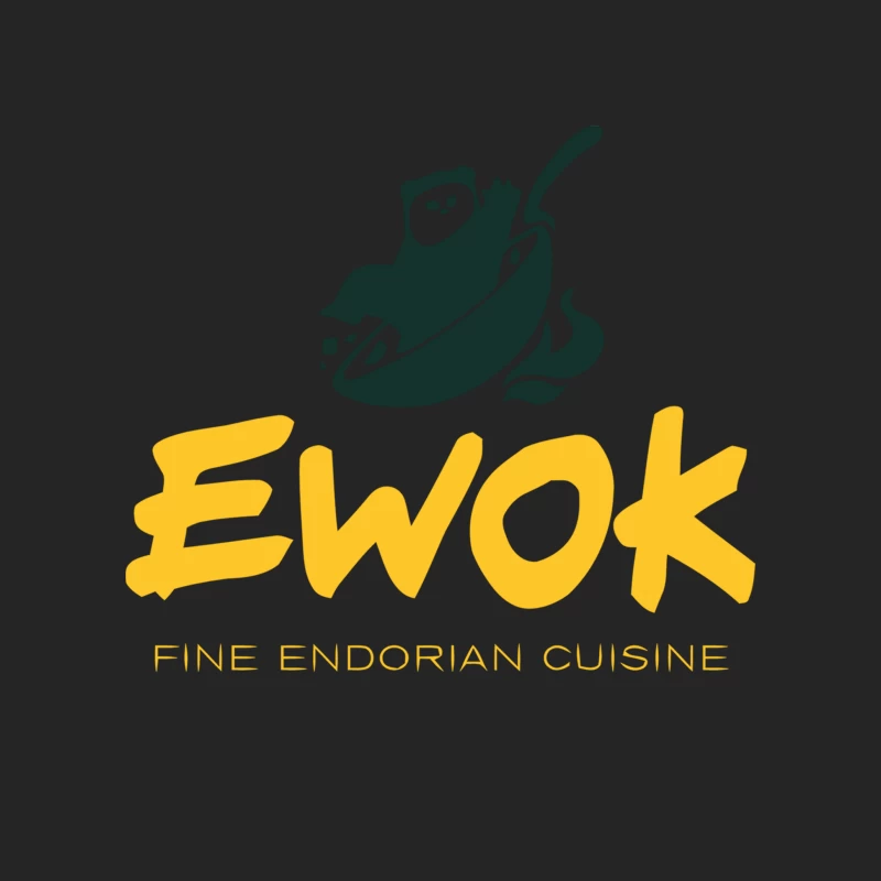 Ewok: Fine Endorian Cuisine Logo with Star Wars Character Male Pullover Sweatshirt